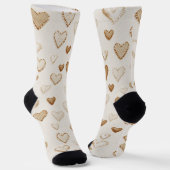 Chaussette Cream Cocoa Brown Hearts (Angulaire)