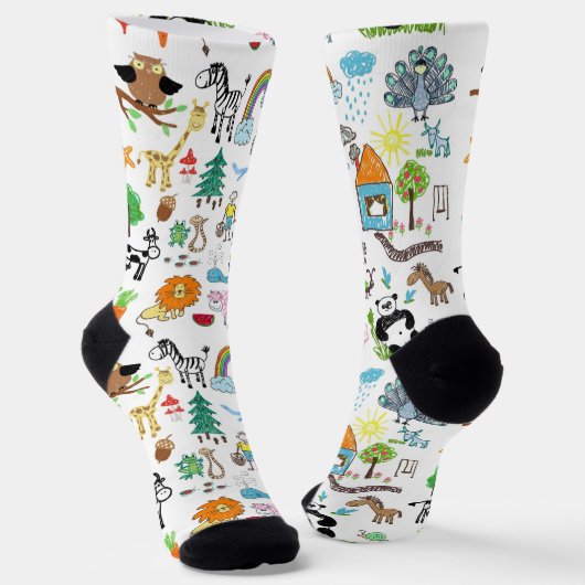 Chaussette Create Your Own Custom Children drawings Cute (Angulaire)