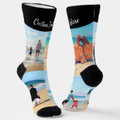 Chaussette Create Your Own Photo Collage Socks Custom Text (Angulaire)