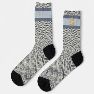 Chaussette Création de G Bureau fleur bleue