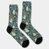 Chaussette Crème et bleu Floral Art Nouveau (Droite)