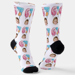 Chaussette Crème glacée de Noël 67, dégoulinante visage perso