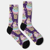 Chaussette Crème Glacée Licorne Fière Douce Chaussettes Viole (Droite)