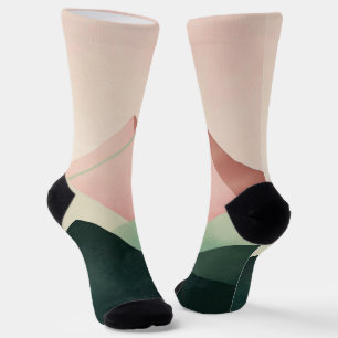 Chaussette Crête Pastel – Paysage de Montagne Géométrique #1