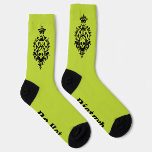 Chaussette Crête verte avec le crâne et les chaussettes de ca