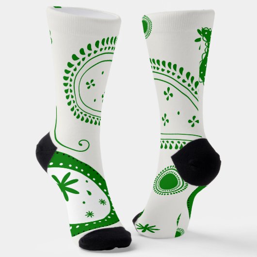 Chaussette Crew Socks-Classic Paisley Elegance (Angulaire)