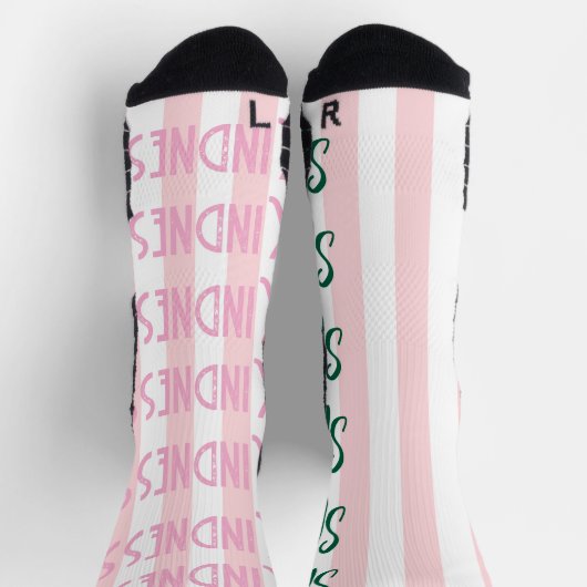 Chaussette Crew Socks Pink & White Stripe Spread Kindness (Haut)