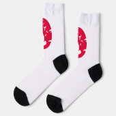 Chaussette Crimson Moon Ninja - Silhouette japonaise (Gauche)