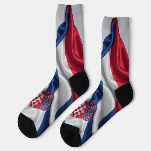 Chaussette Croate drapeau texture soie (Gauche)