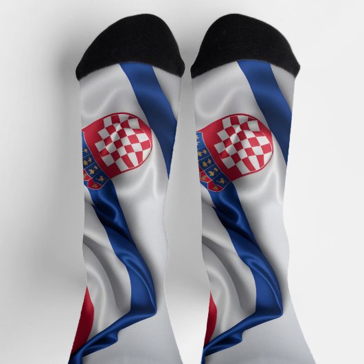 Chaussette Croate drapeau texture soie (Haut)