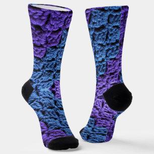 Chaussette Crochet bleu et violet