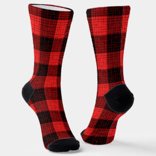 Chaussette Croix à carreaux rouge et noir Buffalo Check
