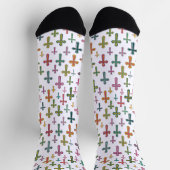 Chaussette Croix de Pâques colorée à motifs (Haut)