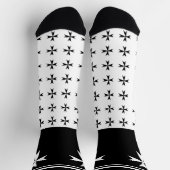 Chaussette Croix maltaise blanche, Saint-Jean, drapeau de Mal (Haut)