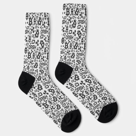 Chaussette Cryptomonnaie argent Motif noir et blanc (Droite)