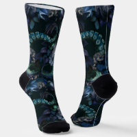 Cthulhu gothique tentacule turquoise avec fleurs