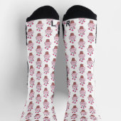 Chaussette Cubes Cupcakes Rose Et Blanc (Haut)