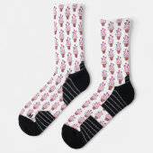 Chaussette Cubes Cupcakes Rose Et Blanc (Gauche)