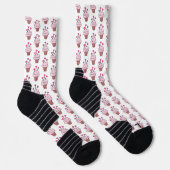 Chaussette Cubes Cupcakes Rose Et Blanc (Droite)