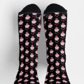 Chaussette Cubes Cupcakes Rose Et Noir (Haut)