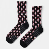 Chaussette Cubes Cupcakes Rose Et Noir (Gauche)
