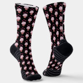 Chaussette Cubes Cupcakes Rose Et Noir (Angulaire)