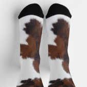 Chaussette Cuir de vache Brun Blanc (Haut)
