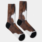 Chaussette Cuir de vache Brun Blanc (Droite)