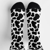 Chaussette Cuir de vache noir et blanc à motif peau de vache (Haut)