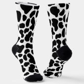 Chaussette Cuir de vache noir et blanc à motif peau de vache (Angulaire)