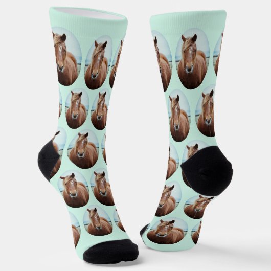 Chaussette Cuire Votre Cheval Photo Mint Vert Ovale Animaux P (Angulaire)