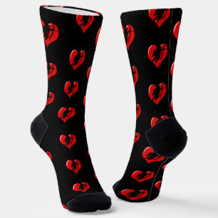 Chaussette Cupidon sur le coeur rouge
