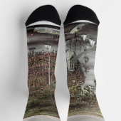 Chaussette Currier and Ives print of Brooklyn, 1886 (Haut)