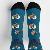 Chaussette Custom 3 Photo Collage Best Dad Ever  (Haut)