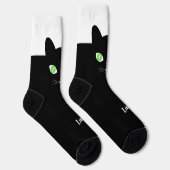 Chaussette Custom Black Cat Photo Socks with Name - Cat Lover (Droite)