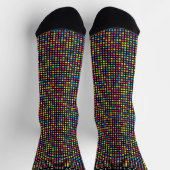 Chaussette Custom Black Multicolor Colorful Checkered Pattern (Haut)