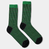 Chaussette Custom Dark Green Black Checkered Pattern (Droite)
