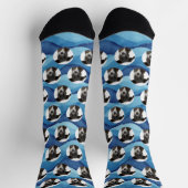 Chaussette Custom Dog Photo Coastal and Moody Blues (Haut)