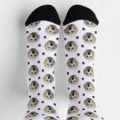 Chaussette Custom Dog Photo Paw Print (Haut)
