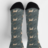 Chaussette Custom Dusty Teal Dog Photo Socks (Haut)