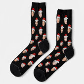 Chaussette Custom Face Socks, Santa Hat 4 Photos Christmas (Gauche)
