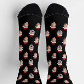 Chaussette Custom Face Socks, Santa Hat 4 Photos Christmas (Haut)