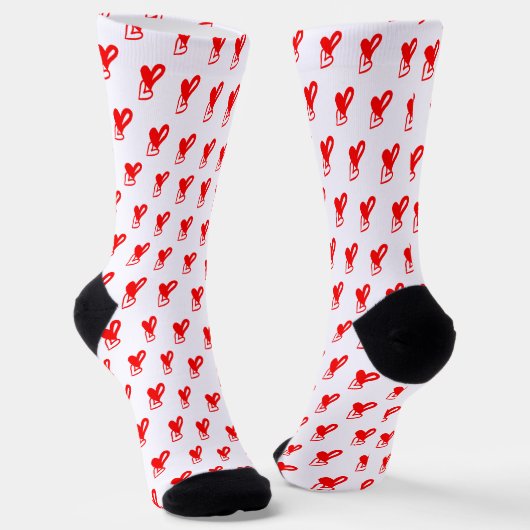 Chaussette Custom Hearts Pattern Sustainable Premium Crew (Angulaire)