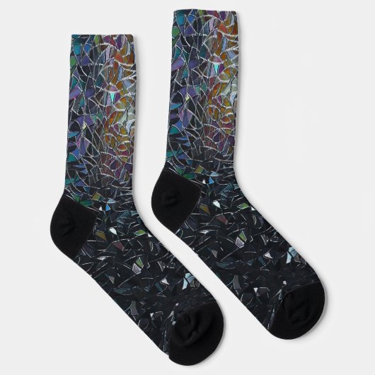Chaussette Custom Iridescent Abstract Stained Glass Pattern (Droite)