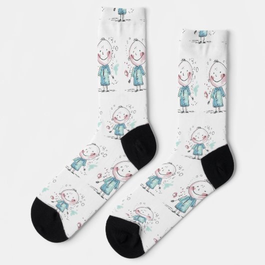 Chaussette custom kids drawing (Gauche)