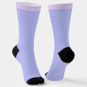 Chaussette Custom Light Blue Pink Purple Checkered Pattern (Angulaire)