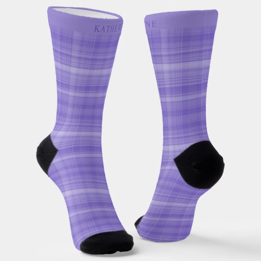 Chaussette Custom Light Lavender Dark Purple Checkered (Angulaire)
