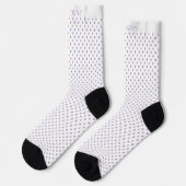Chaussette Custom Light Lavender Purple White Dot Design (Gauche)