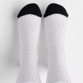 Chaussette Custom Light Lavender Purple White Dot Design (Haut)