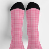 Chaussette Custom Light Pink Dark Rose Checkered Pattern (Haut)